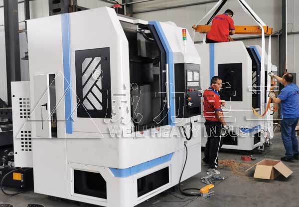 汽車蹄鐵蹄片專用機(jī)床試機(jī)加工現(xiàn)場(chǎng)